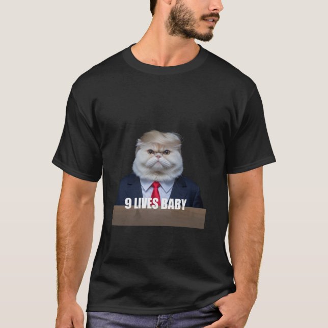 Camiseta Campanha residencial Nove Vive Um Trump Felino (Frente)