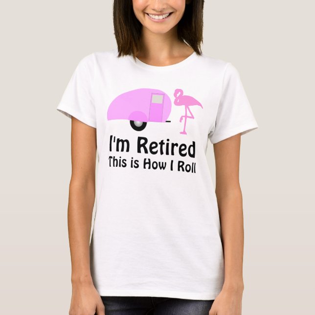 Camiseta Campanha Retro Flamingo, Rosa, Engraçada (Frente)