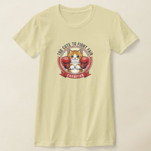 Camiseta Campeã de Gato Bravo Fofo Design