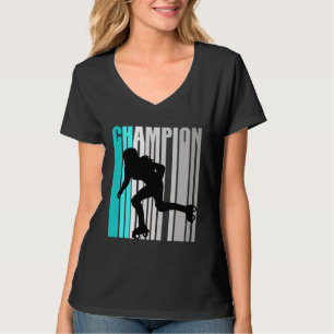 Camiseta Campeã de Patinação sobre Rodas Turquesa Meninas R