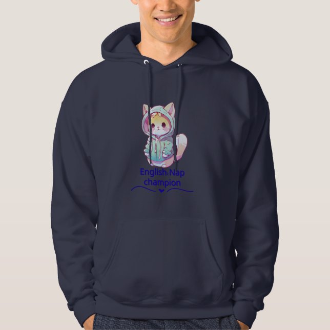 Camiseta Campeã de Soneca de Gato Fofa Também (Frente)