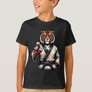 Camiseta Campeão 1 da Disciplina Feroz do Tigre de Karatê
