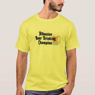 Camiseta Campeão albanês do bebendo da cerveja