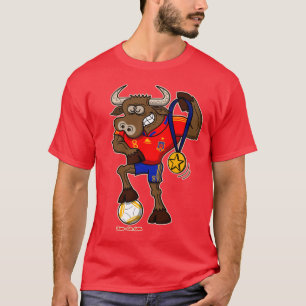Camiseta Campeão Bull do campeonato do mundo do futebol da