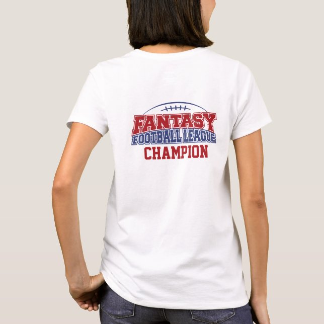 Camiseta Campeão da Liga de Futebol Fantasy (Verso)