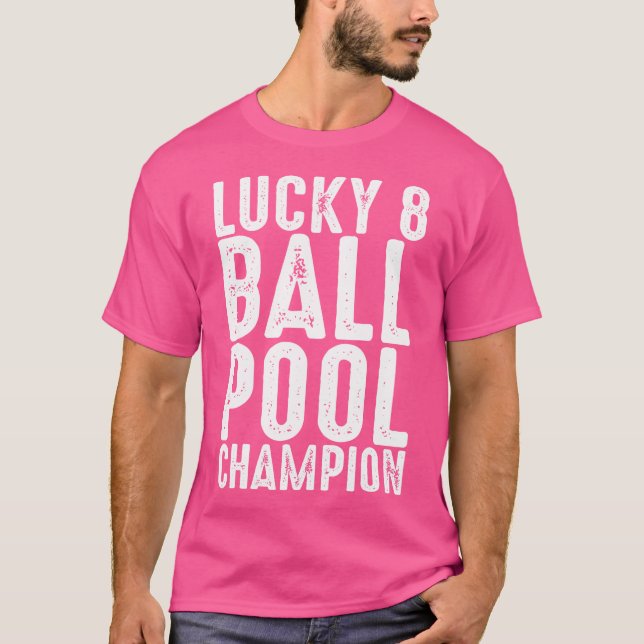 Camiseta Campeão da Piscina de 8 bolas Engraçado Billiards  (Frente)