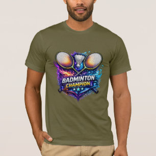 Camiseta Campeão de Badminton Gráfico Colorido Bella+Canvas