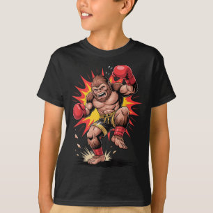 Camiseta Campeão de Boxe Gorilla Arcade Retro Lutando Macac