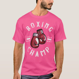 Camiseta Campeão de Boxe Luvas de Boxe Lutador de MMA Boxea