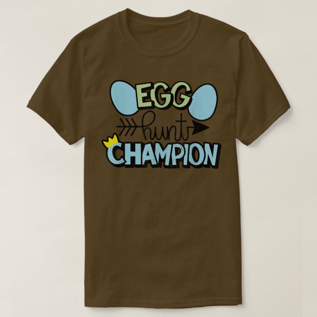 Camiseta Campeão de Caça de Ovo Coelho da Páscoa Coelhinha  (Frente do Design)