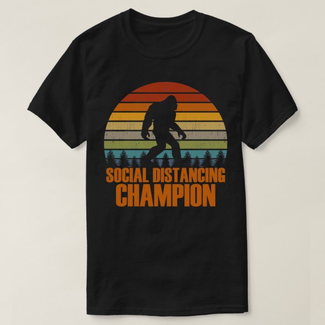 Camiseta Campeão de Distância Social Esconde-Se E Procure S (Frente do Design)
