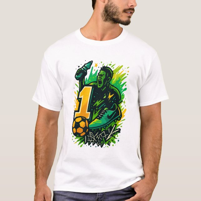 Camiseta Campeão de Futebol Energético - Estilo de Grafite  (Frente)