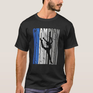 Camiseta Campeão de ginástica Rítmica Azul Retro Aniversári