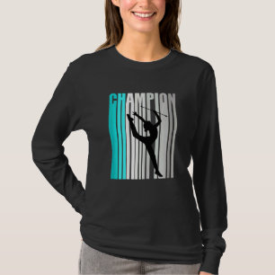 Camiseta Campeão de Ginástica Rítmica Turquesa Desenho Retr