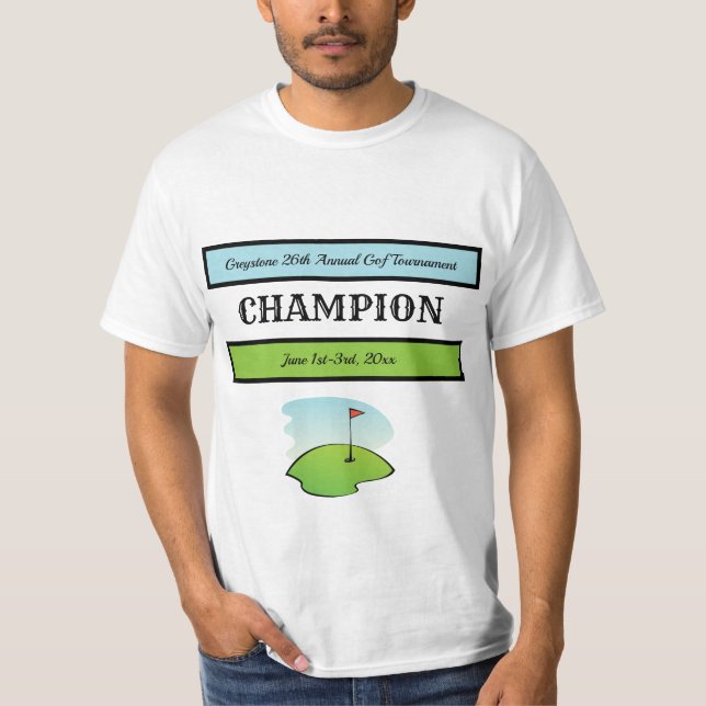 Camiseta Campeão de Golfe Editável (Frente)