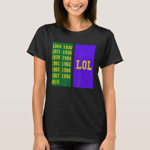 Camiseta Campeão de História da Baía de Green Year Wisconsi
