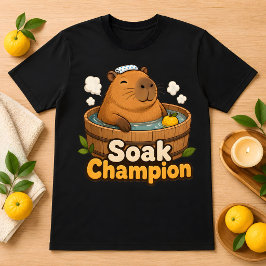 Camiseta Campeão de Molho de Capivara Kawaii Onsen T-Shirt