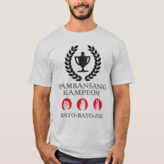 Camiseta campeão de papel das tesouras da rocha (Frente)