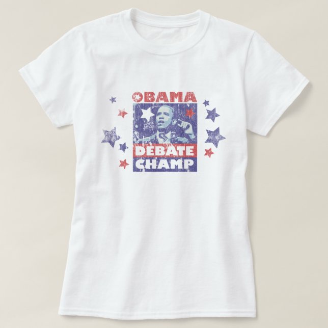 Camiseta Campeão do debate de Barack Obama (Frente do Design)