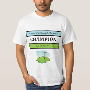 Camiseta Campeão editável do golfe
