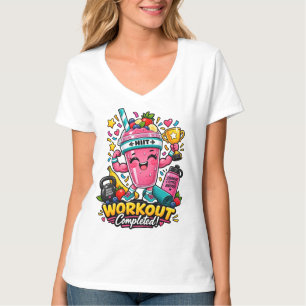 Camiseta Campeão Feliz do Smoothie HIIT Treino Concluído Ca
