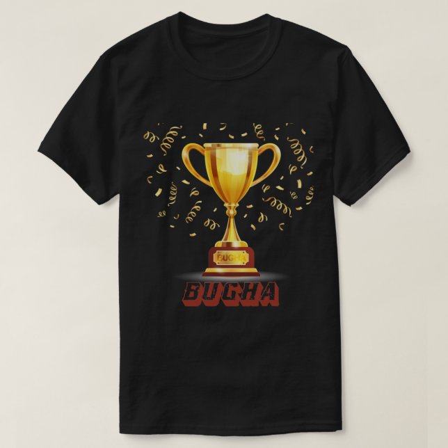 Camiseta campeão mundial de xícara de Bugha. (Frente do Design)