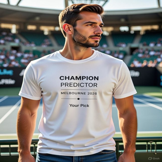 Camiseta Campeão Previsor – Tênis Melbourne 2026 (Criador carregado)
