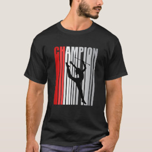 Camiseta Campeão Vermelho Da Competição De Ginástica Rítmic