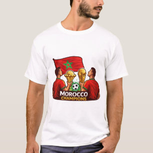 Camiseta Campeões de Marrocos Design de Vitória no Futebo