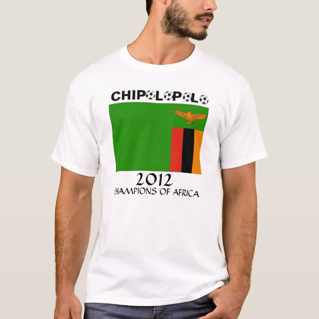 Camiseta Campeões do africano de Chipolopolo da Zâmbia (Frente)