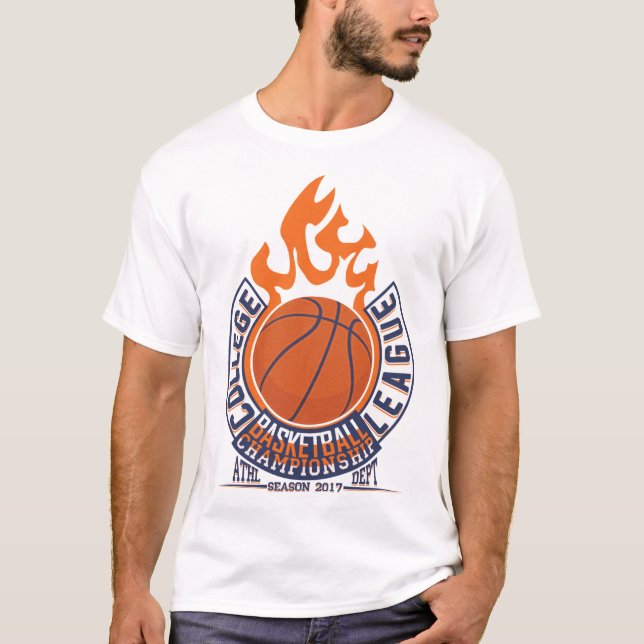 Camiseta campeonato de basquetebol Liga dos Homens T-Shirt (Frente)