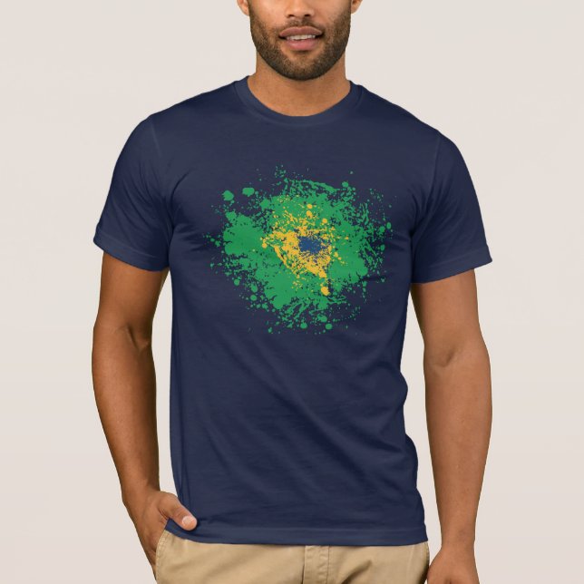 Camiseta Campeonato do mundo do futebol: Bandeira de Brasil (Frente)