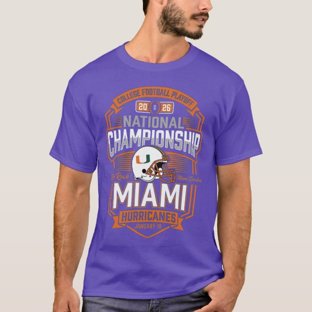 Camiseta Campeonato Nacional CFP Miami Hurricanes 2026 bo (Frente)