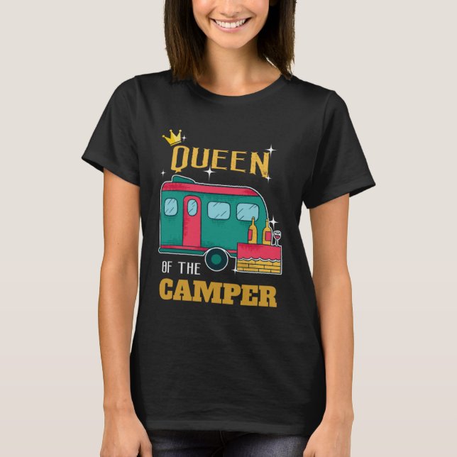 Camiseta Camper  Camping Queen Themed Apparel (Frente)