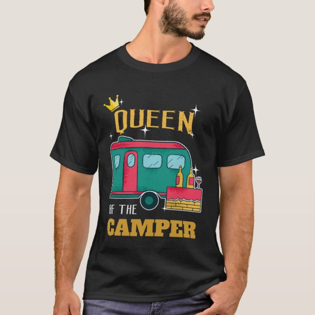 Camiseta Camper  Camping Queen Themed Apparel (Frente)