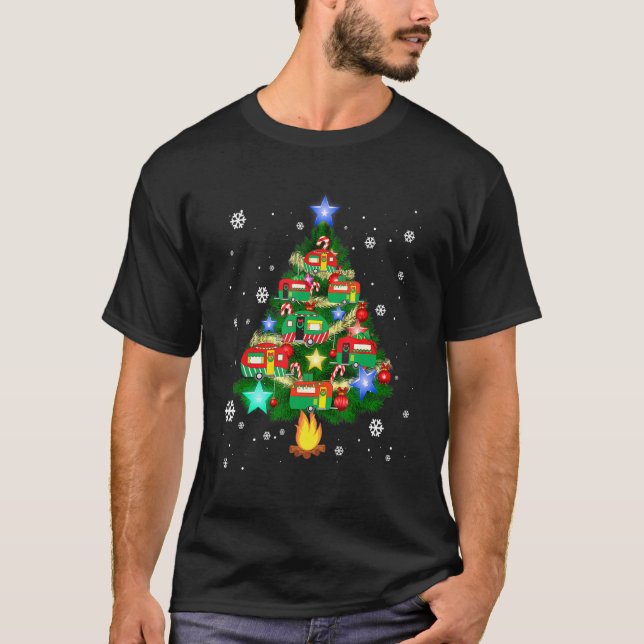 Camiseta Camper Christmas Tree Cool Vehicles Camping RVing (Frente)