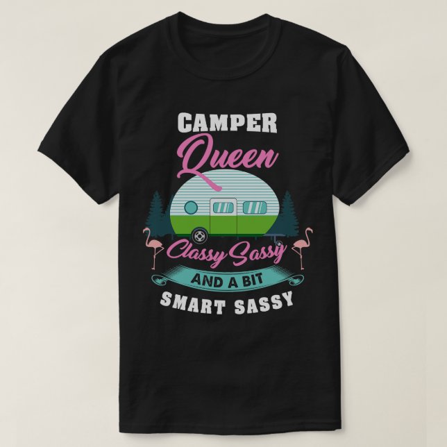 Camiseta Camper Classy Sassy e um pouco esperto e doido Eng (Frente do Design)
