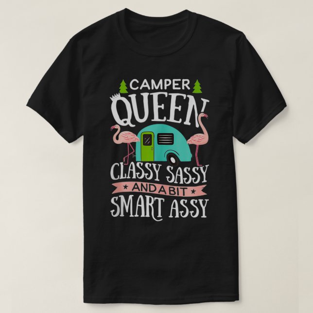 Camiseta Camper Classy Sassy Smart Funny Mulheres Engraçada (Frente do Design)