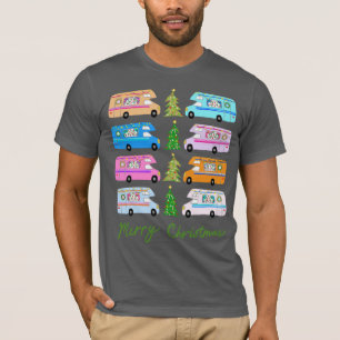 Camiseta Camper de Natal encantador retro autohomes RV Xmas