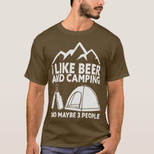 Camiseta Camper Drinking Beer Wilderness Campfire