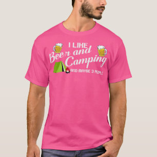 Camiseta Camper Drinking Beer Wilderness Campfire (7) 