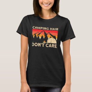 Camiseta Camper Girl Mamãe Avó Tent Camping Hair Donnt Carr