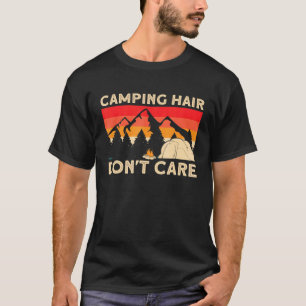 Camiseta Camper Girl Mamãe Avó Tent Camping Hair Donnt Carr