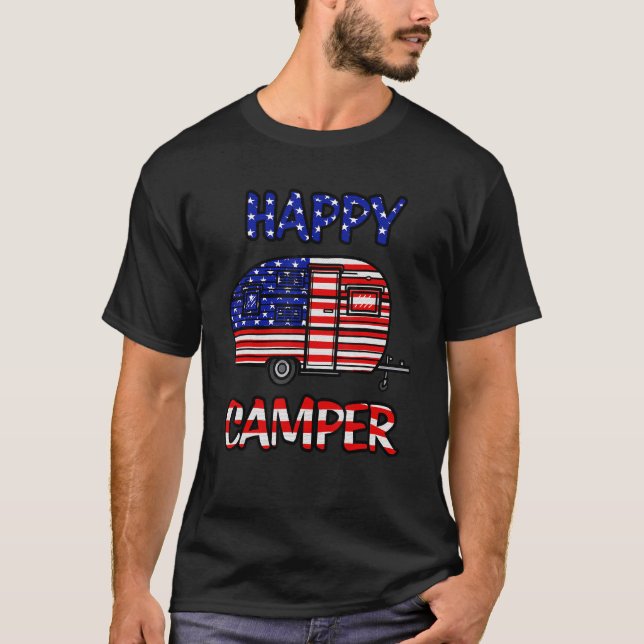 Camiseta Camper Merica American Happy Pride Flag 4° De Jul (Frente)