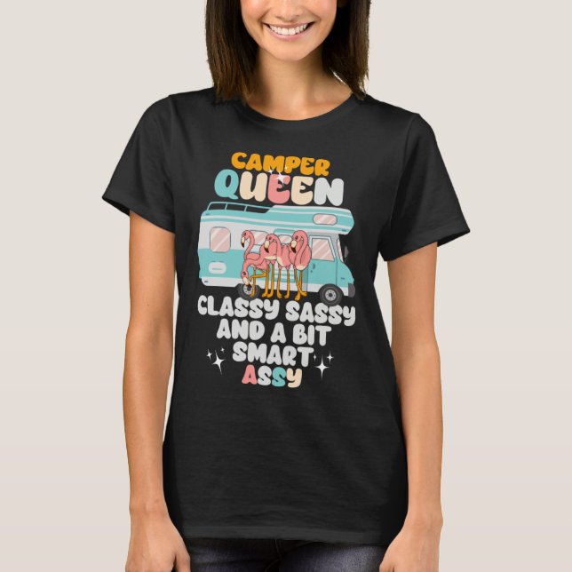 Camiseta Camper Queen Classy Sassy Smart Assy Flamingo Camp (Frente)