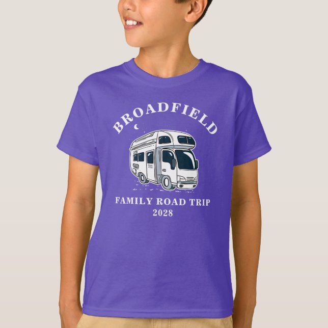 Camiseta Camper RV da Família Personalizada de Viagem em Es (Frente)