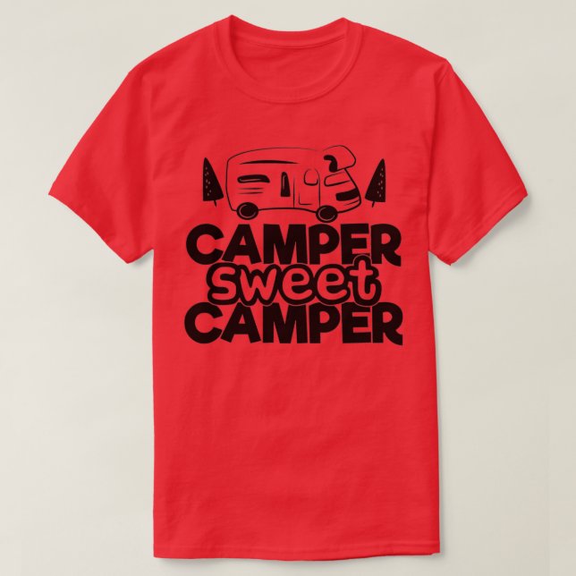 Camiseta Camper Sweet Camper Engraçado Acampamento Cotações (Frente do Design)