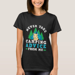 Camiseta Camper Tent Nunca Aceita Aconselhamento De Acampam