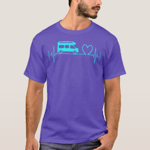 Camiseta Camper Van camping Ecg batimento cardíaco coração