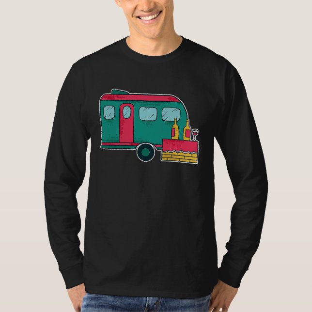 Camiseta Camper Van Wine Cute  Outdoor (Frente)